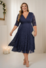 Nalini Plus Size Navy Lace Wrap Dress