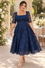 Penelope Plus Size Lace Square Neck Midi Dress