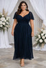 Lucinde Plus Size Navy Wrap Evening Dress