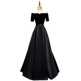 Plus Size Notch Neck Off Shoulder Evening Dress