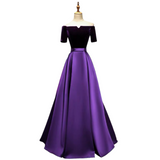 Plus Size Notch Neck Off Shoulder Evening Dress