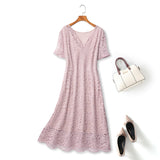 Plus Size Nude Pink Lace Dress