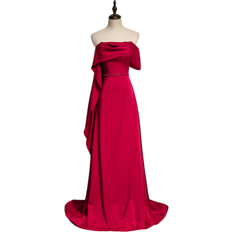 Floor-length Off Shoulder Chiffon Gown Champagne Plus Size
