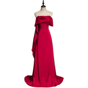 Plus Size Off Shoulder Satin Gown