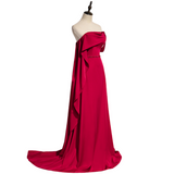 Plus Size Off Shoulder Satin Gown