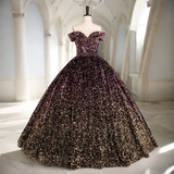 Plus Size Ombre Gown - Pink to Gold Ombre