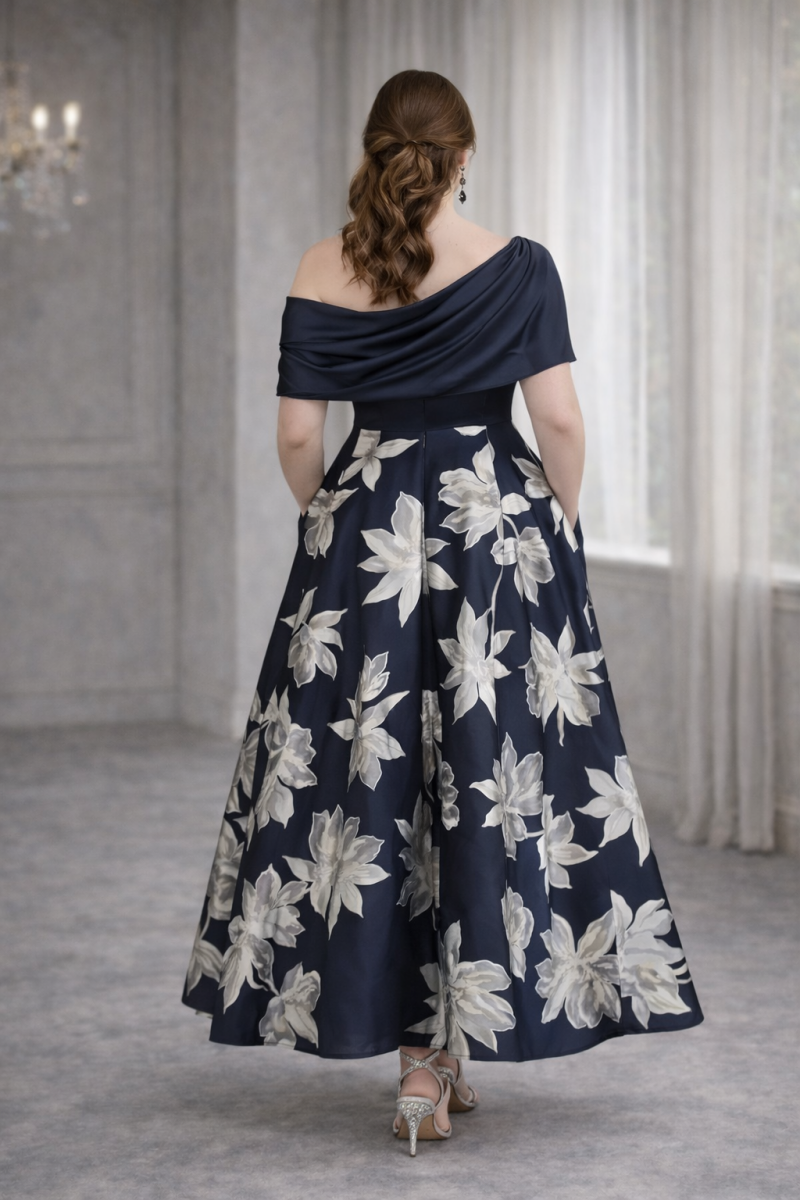 Elowen Plus Size One-Shoulder Evening Maxi Dress