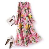 Plus Size Pink Floral Wrap Dress