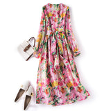 Plus Size Pink Floral Wrap Dress