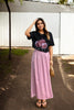 Aitana Plus Size Pink Midi Skirt