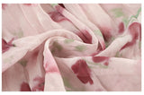 Plus Size Pink Pleats Floral Skirt