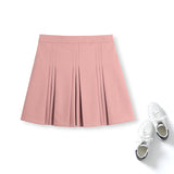 Plus Size Pink Pleats Mini Skirt