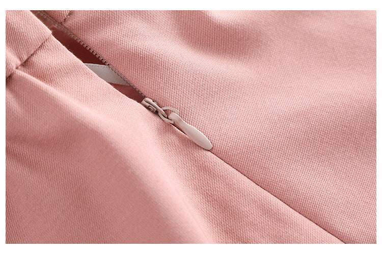 Plus Size Pink Pleats Mini Skirt