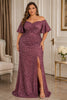 Arielle Plus Size Pink Sequin Formal Dress