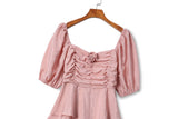 Plus Size Pink Rose Corsage Vintage Top