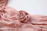 Plus Size Pink Rose Corsage Vintage Top