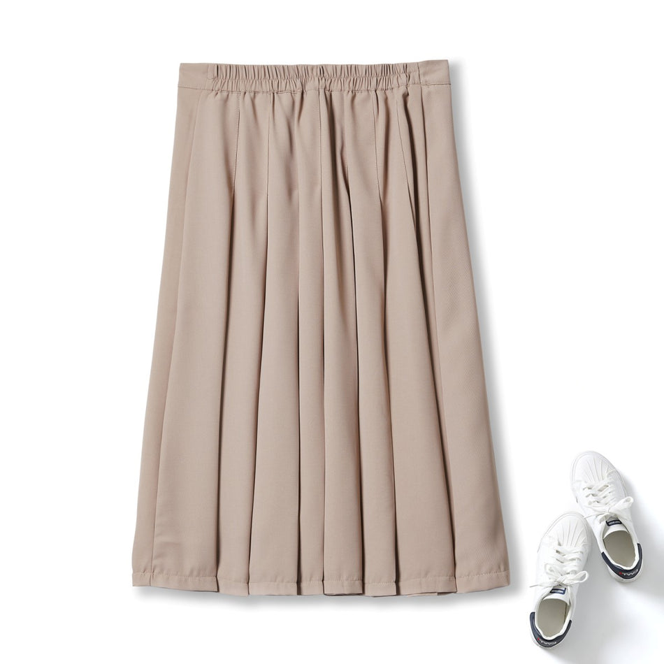 Plus Size Pleated Midi Skirt - Back View