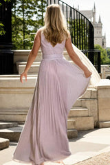 Natalie Plus Size Pleats Evening Dress