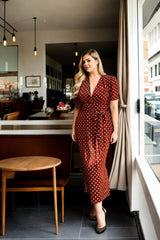Plus Size Polka Dots Tea Dress - Side View