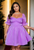 Aurora Plus Size Purple Shimmer Short Dress