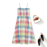 Plus Size Rainbow Checked Maxi Dress