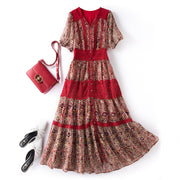 Plus Size Red Boho Dress