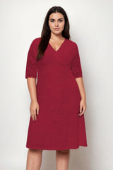 Plus Size Red Lace Dress