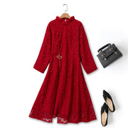 Saige Plus Size Red Long Sleeve Qipao