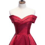 Plus Size Red Off Shoulder Evening Dress