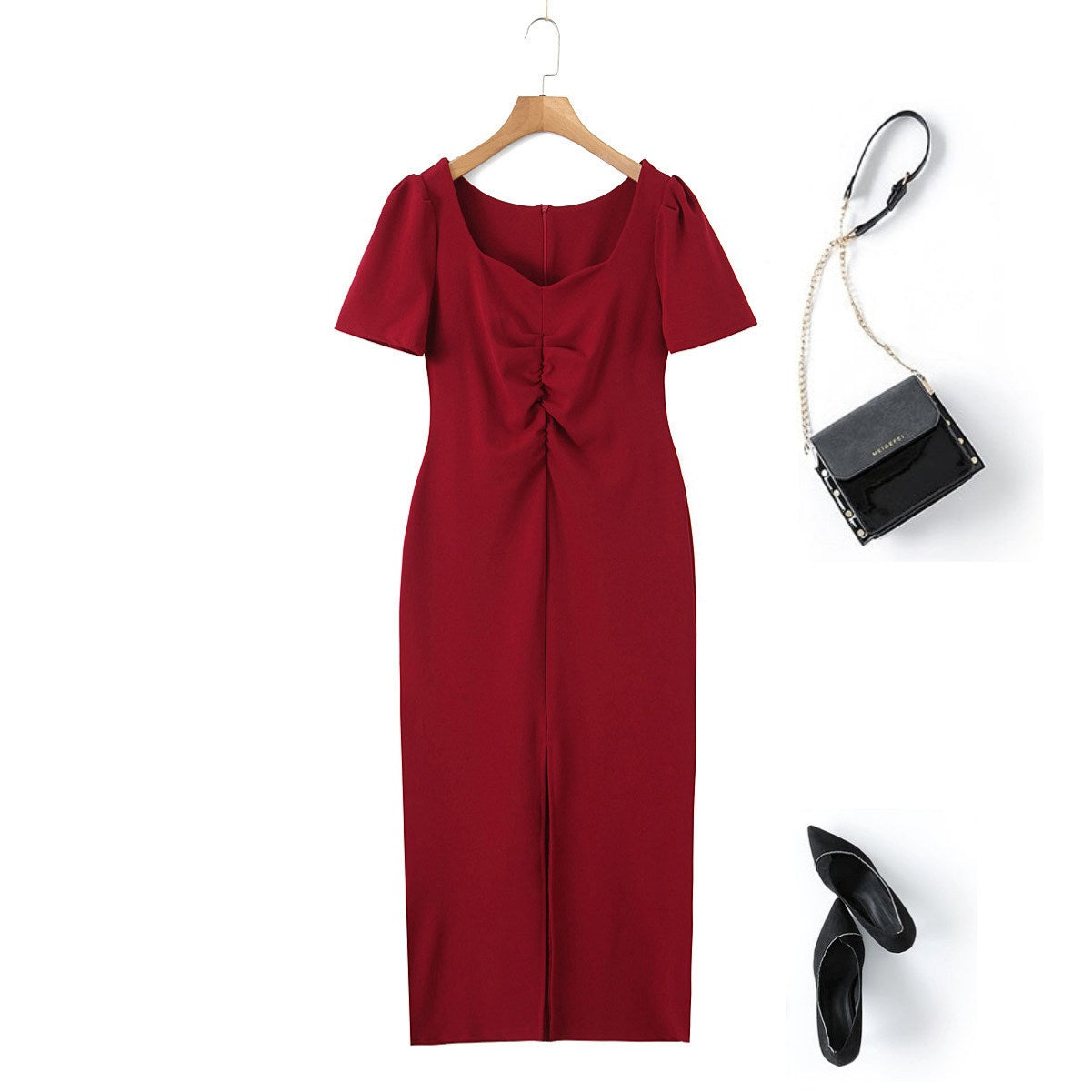 Plus Size Red Pencil Dress– Hello Curve