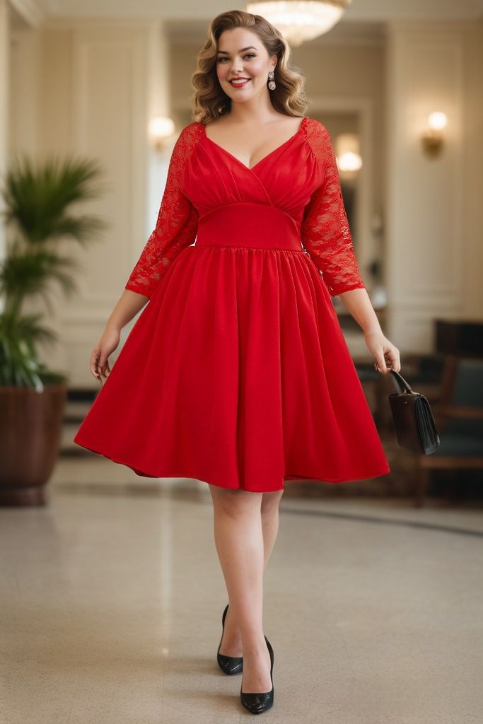 Daphne Plus Size Red Pin Up Cocktail Dress Hello Curve Daphne Plus Size Red Pin Up Cocktail Dress Hello Curve