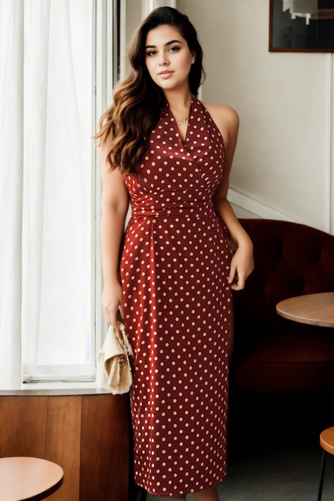 Elouise Plus Size Polka Dots Vintage Halter Dress Hello Curve Elouise Plus Size Polka Dots Vintage Halter Dress Hello Curve