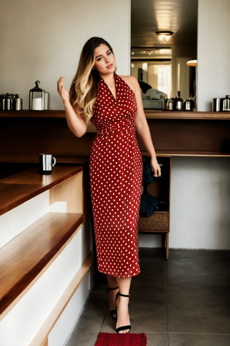 Elouise Plus Size Polka Dots Vintage Halter Dress Hello Curve Elouise Plus Size Polka Dots Vintage Halter Dress Hello Curve