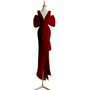Plus Size Red Ribbon Cocktail Dress
