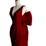 Plus Size Red Ribbon Cocktail Dress