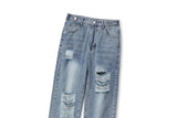 Plus Size Ripped Wide Leg Jeans