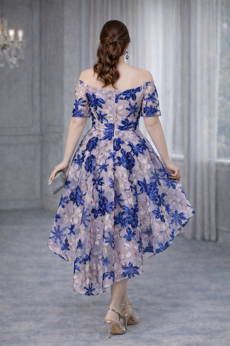 plus size hi low formal dresses Women Plus Size Elegant Hi-Lo Bridesmaid Dresses Wedding Guest Cocktai DolphinBanana