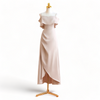 Plus Size Satin Off Shoulder Midi Dress