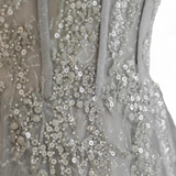 Plus Size Silver Bodice Formal Dress