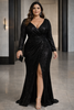 Valentina Plus Size Sequin Wrap Maxi Dress