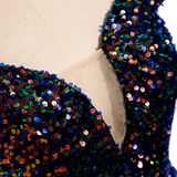 Plus Size Sequins Off Shoulder Fishtail Gown