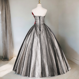 Plus Size Silver Ball Gown - Back View