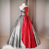 Plus Size Silver Ball Gown - Side View