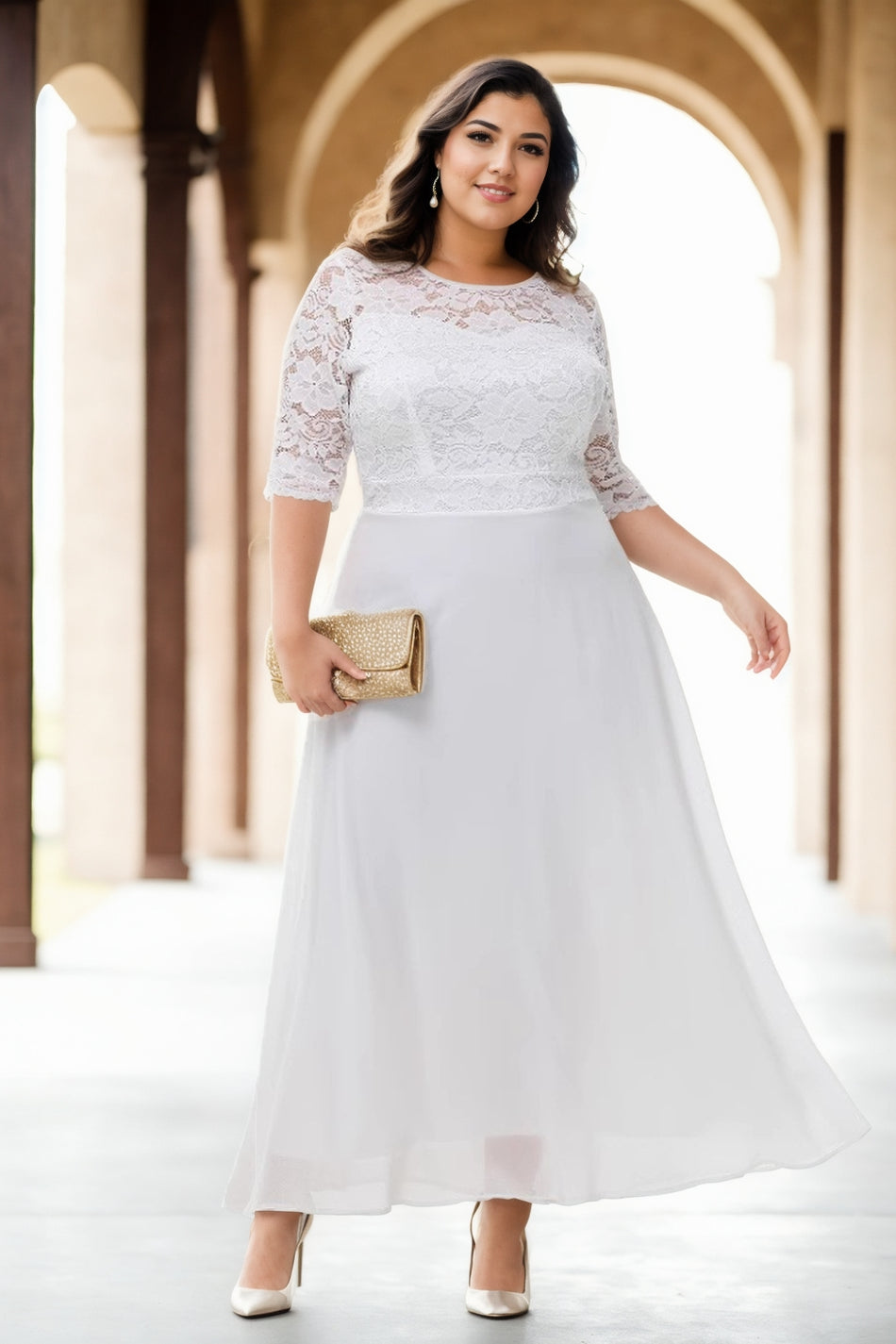 Adina Plus Size White Lace Formal Maxi Dress– Hello Curve Adina Plus Size White Lace Formal Maxi Dress– Hello Curve