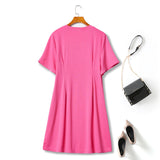 Plus Size Square Neck Basic Dress - Back View