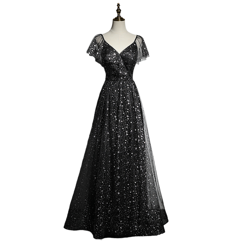 Plus Size Stars Black Formal Maxi Dress– Hello Curve