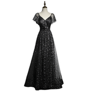 Plus Size Stars Black Formal Maxi Dress