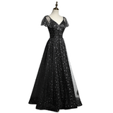 Plus Size Stars Black Formal Maxi Dress