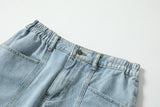 Plus Size Stretchband Denim Shorts