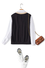 Plus Size Sweater Vest Long Sleeve Shirt - back view